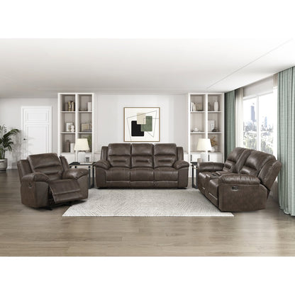 Lexicon Hazen Microfiber Double Reclining Love Seat in Dark Brown