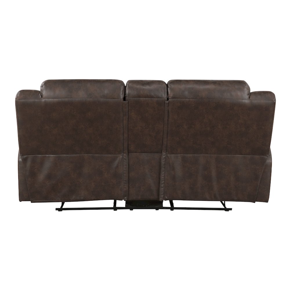 Lexicon Hazen Microfiber Double Reclining Love Seat in Dark Brown