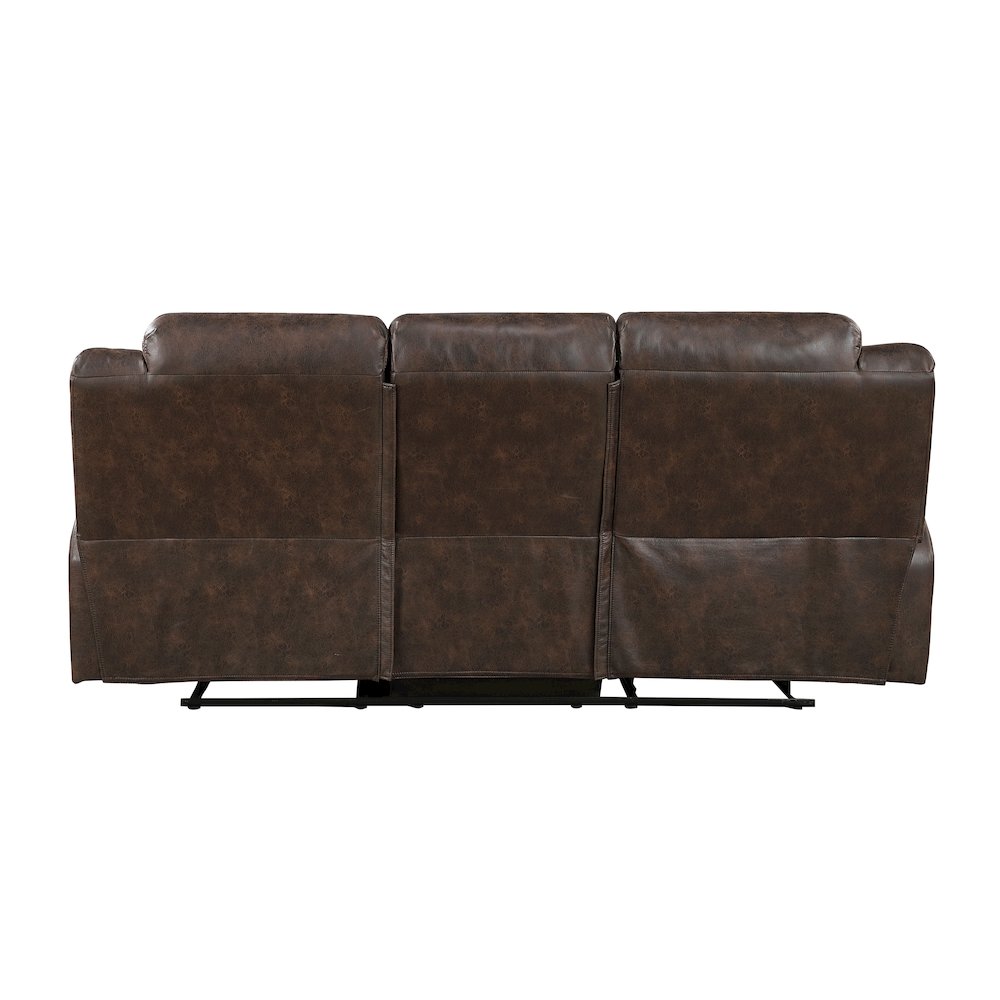 Lexicon Hazen Microfiber Double Reclining Sofa in Dark Brown