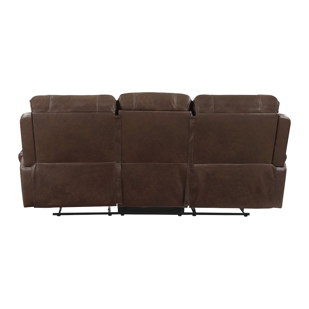 Newnan Faux Leather Double Reclining Sofa In Brown