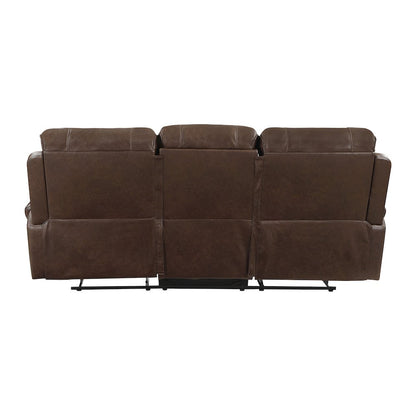 Newnan Faux Leather Double Reclining Sofa In Brown