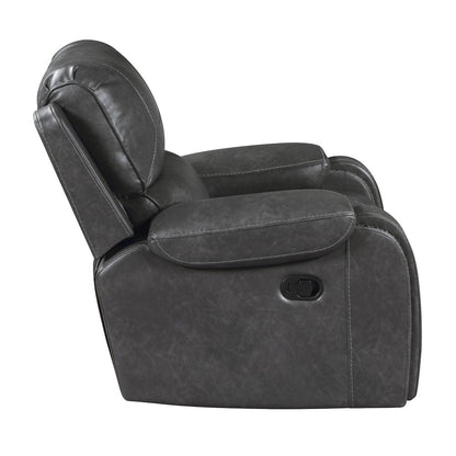 Lexicon Newnan Faux leather Swivel Glider Reclining Chair in Gray