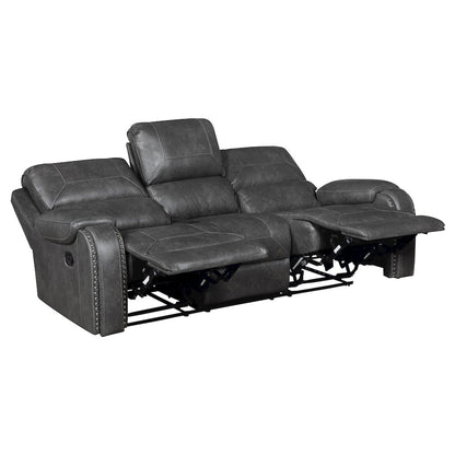 Lexicon Newnan Faux leather Double Reclining Sofa in Gray