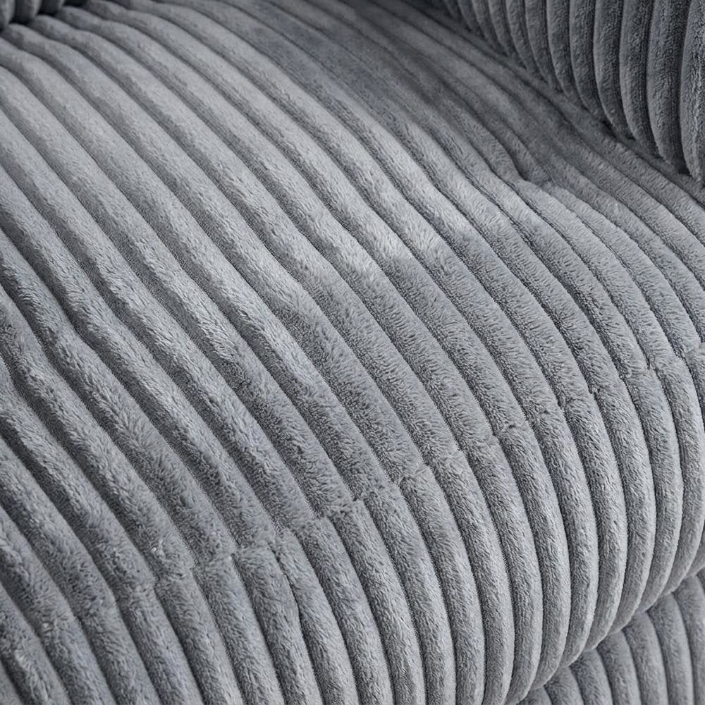 Corduroy Swivel Glider Recliner Chair for Living Room or Nursery, Gray