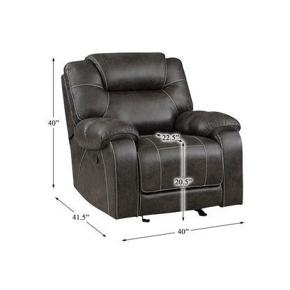 Gainesville Microfiber Glider Reclining Chair In Chocolate