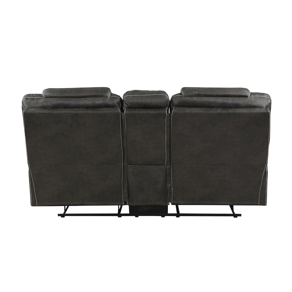 Gainesville Microfiber Double Reclining Love Seat In Chocolate