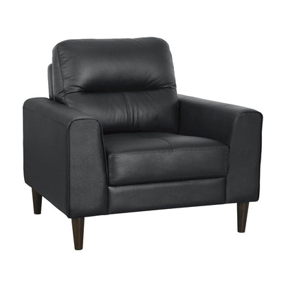 Lewes Leather Arm Chair In Black