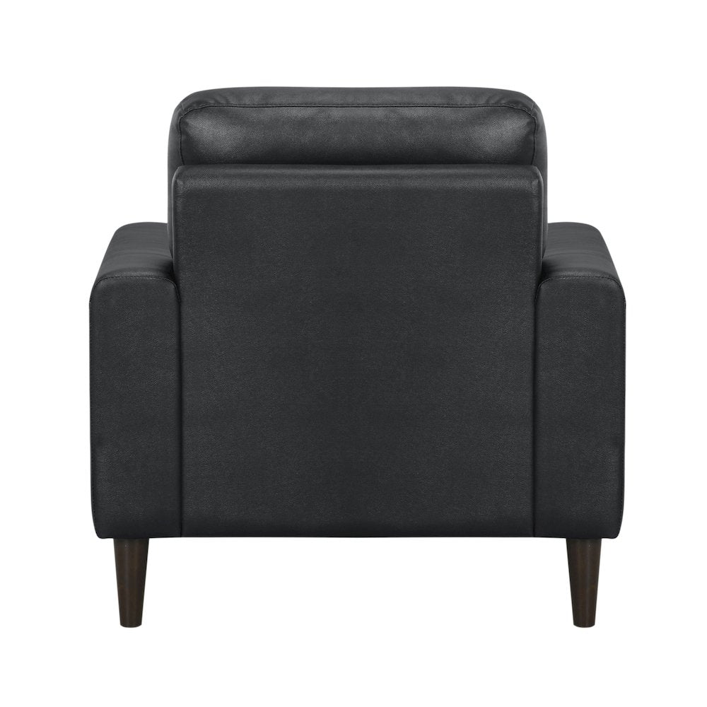 Lewes Leather Arm Chair In Black