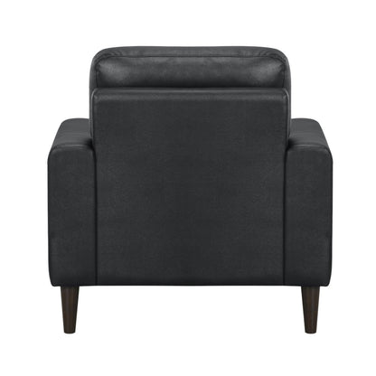 Lewes Leather Arm Chair In Black