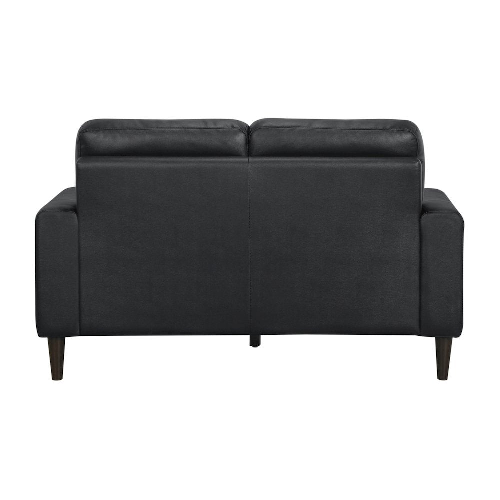 Lewes Leather Love Seat In Black