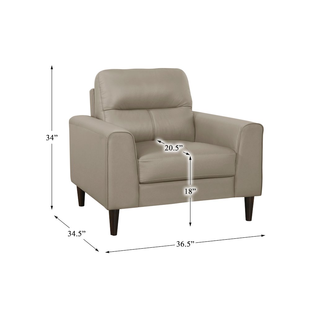 Lewes Leather Arm Chair In Latte