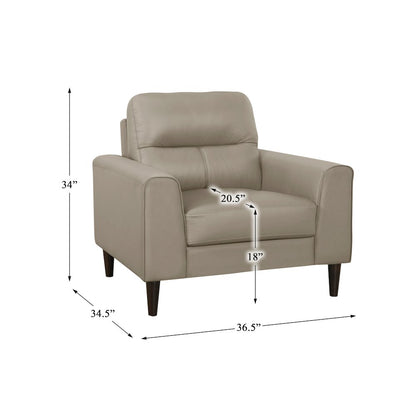 Lewes Leather Arm Chair In Latte