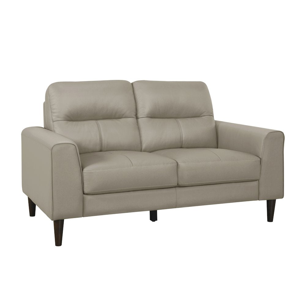 Lewes Leather Love Seat In Latte