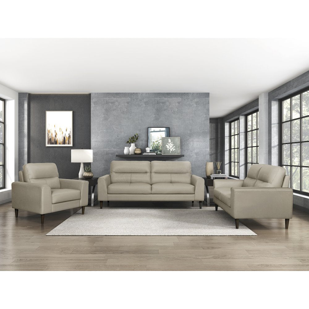 Lewes Leather Love Seat In Latte