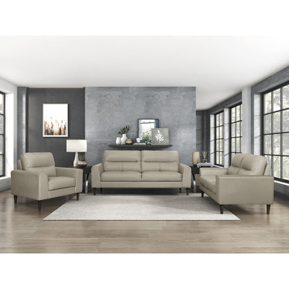 Lewes Leather Love Seat In Latte