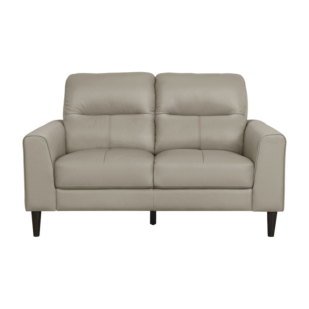 Lewes Leather Love Seat In Latte