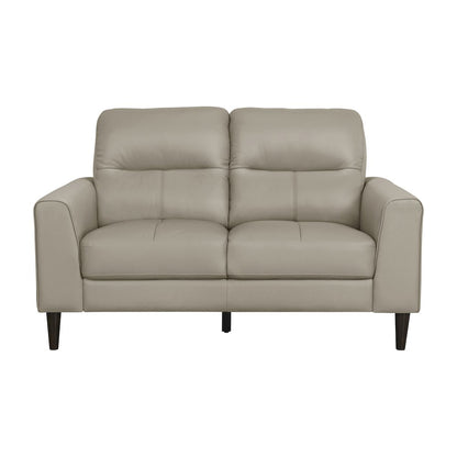 Lewes Leather Love Seat In Latte