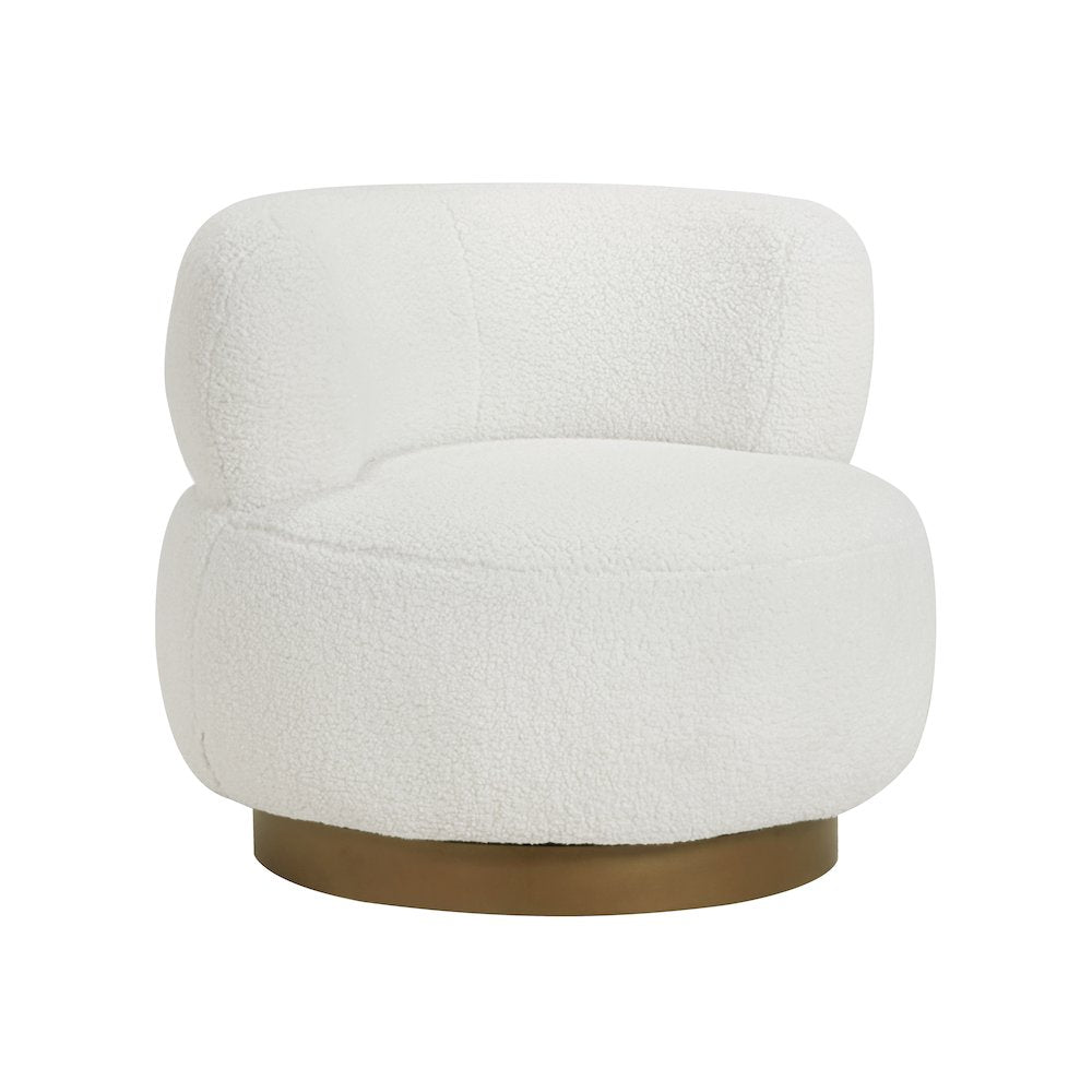 Lexicon Novella Sherpa Swivel Chair in White