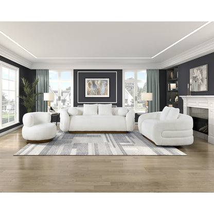 Lexicon Novella Sherpa Swivel Chair in White