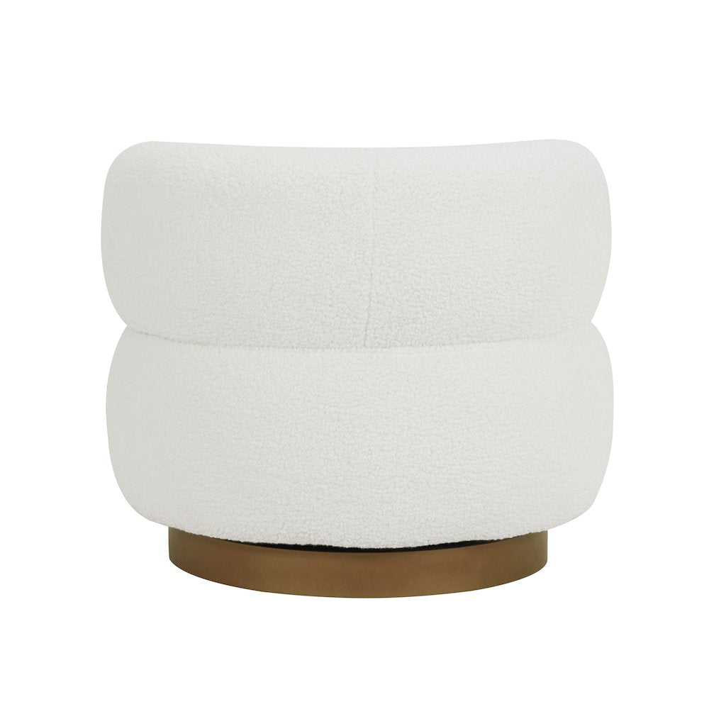 Lexicon Novella Sherpa Swivel Chair in White