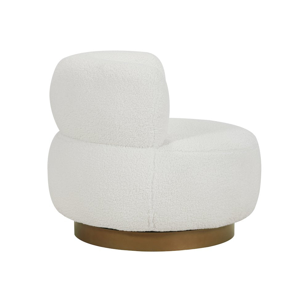 Lexicon Novella Sherpa Swivel Chair in White
