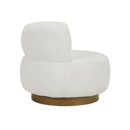 Lexicon Novella Sherpa Swivel Chair in White