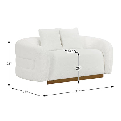 Lexicon Novella Sherpa Love Seat in White