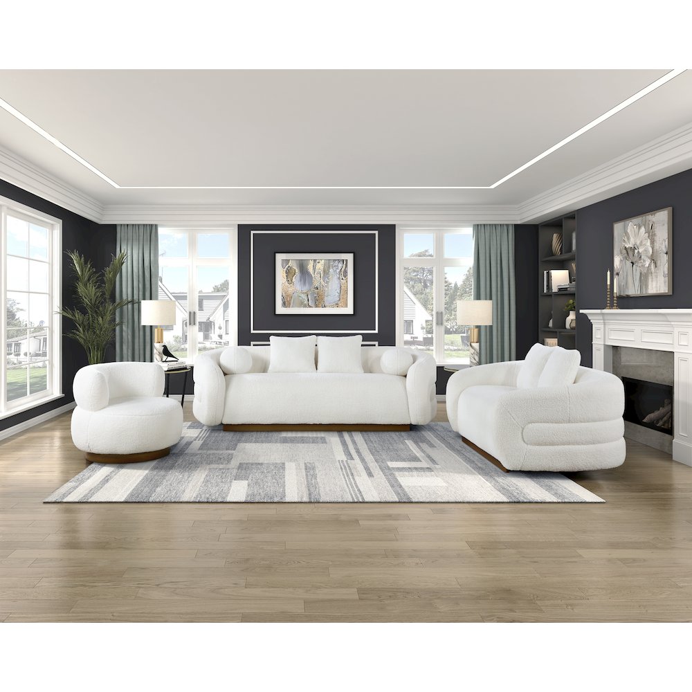 Lexicon Novella Sherpa Sofa in White