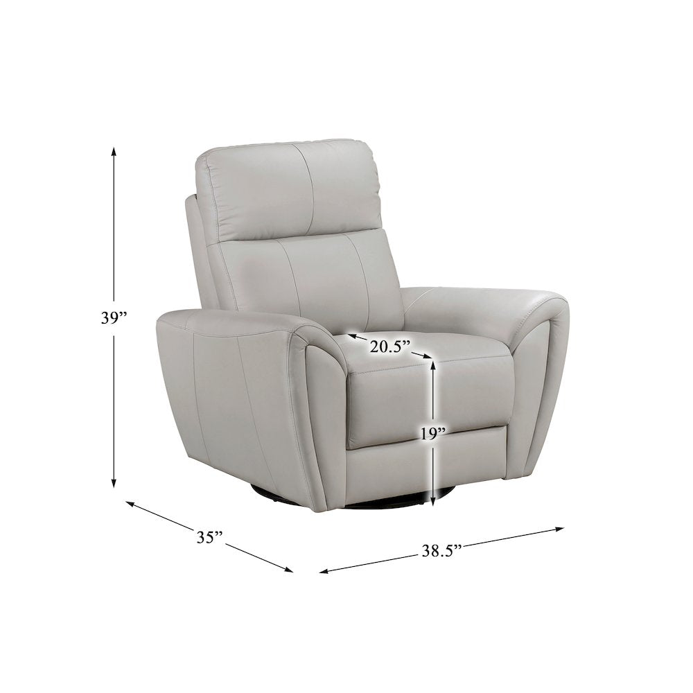 Essex Leather Swivel Glider Chair In