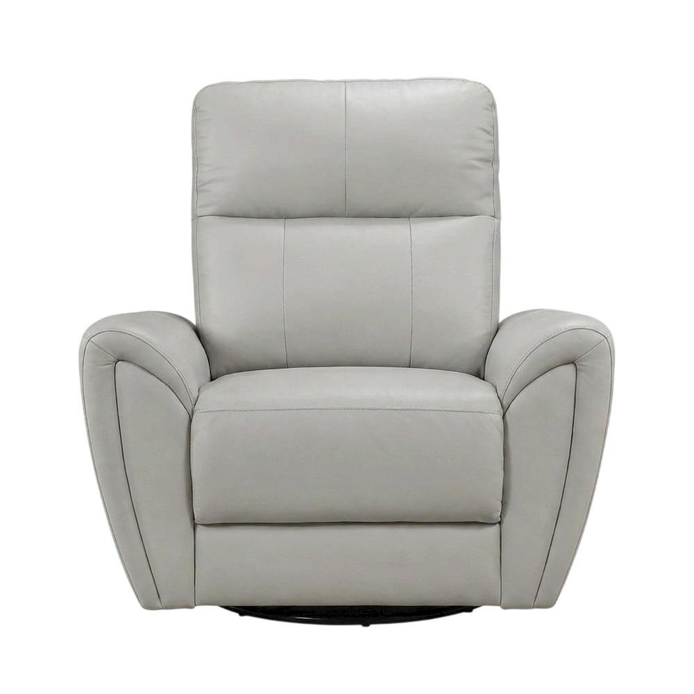 Leather Swivel Glider Recliner Chair for Living Room and Nursery, Gray