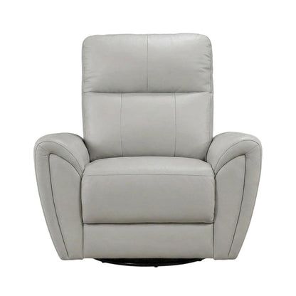 Leather Swivel Glider Recliner Chair for Living Room and Nursery, Gray