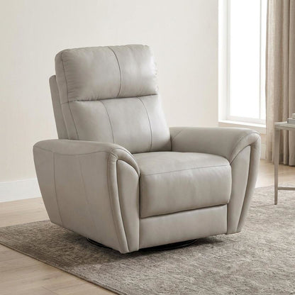 Leather Swivel Glider Recliner Chair for Living Room and Nursery, Gray