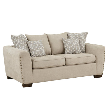 Hume Chenille Love Seat In Light Brown