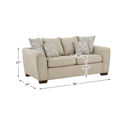 Hume Chenille Love Seat In Light Brown