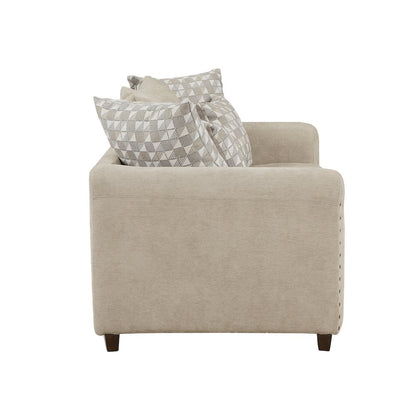 Hume Chenille Love Seat In Light Brown