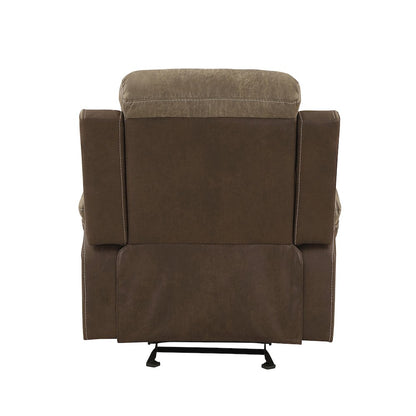 Glendale Microfiber Glider Reclining Chair In Brown