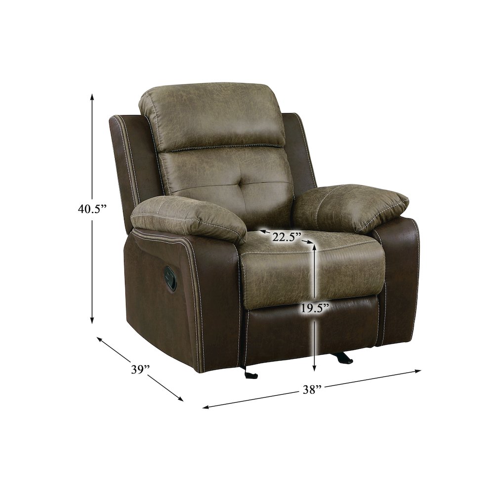 Glendale Microfiber Glider Reclining Chair In Brown