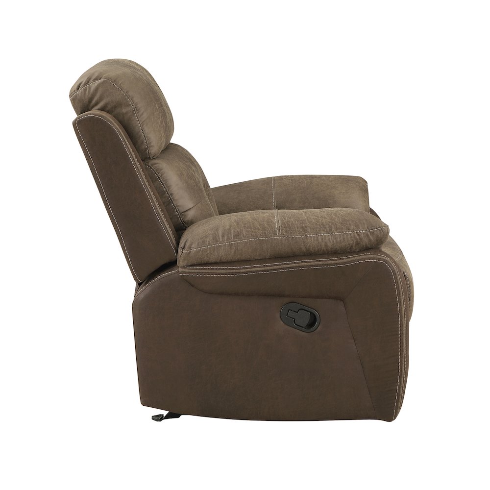 Glendale Microfiber Glider Reclining Chair In Brown
