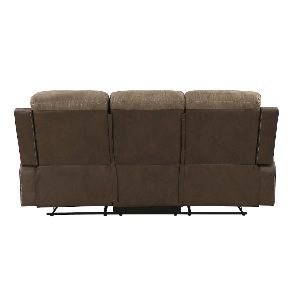 Glendale Microfiber Double Reclining Sofa In Brown