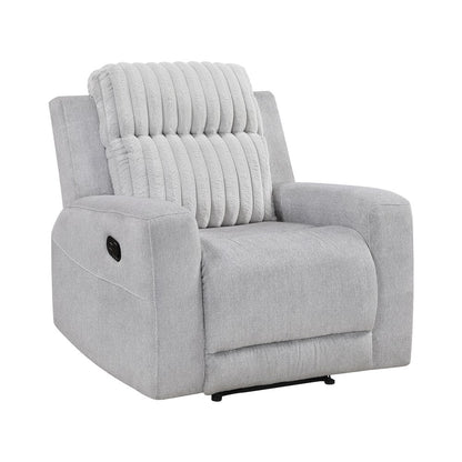 Benton Corduroy Reclining Chair in Light Gray
