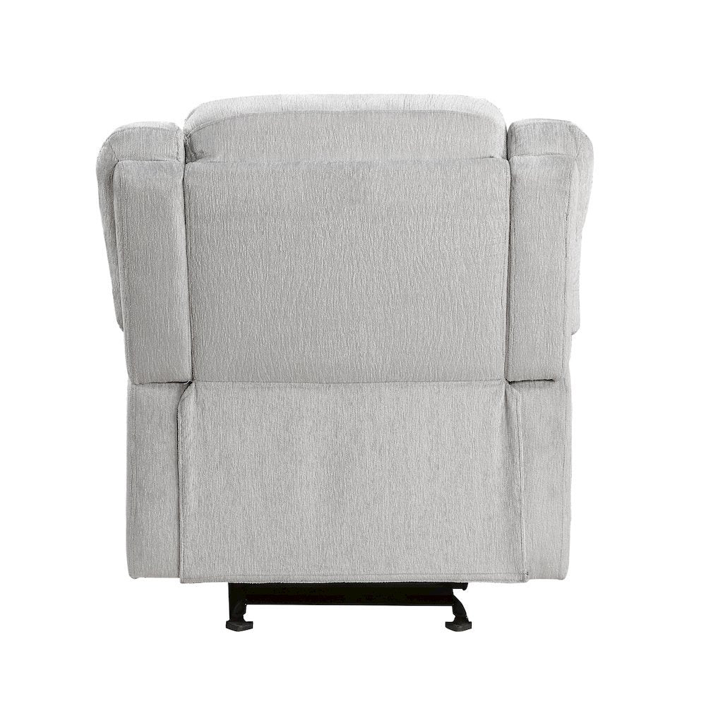 Gray Manual Recliner, Plush Reclining Chair for Living Room Comfort