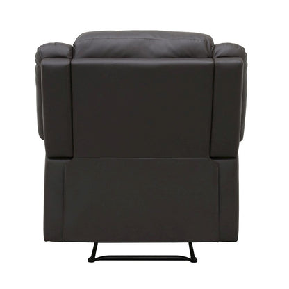 Dark Brown Manual Recliner, Plush Reclining Chair for Living Room Comfort