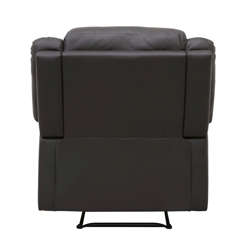 Dark Brown Manual Recliner, Plush Reclining Chair for Living Room Comfort