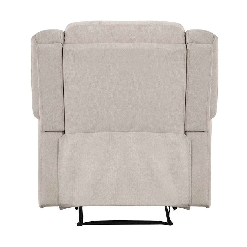 Beige Manual Recliner, Plush Reclining Chair for Living Room Comfort