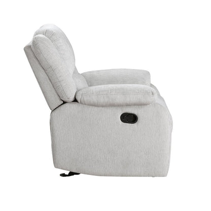 Gray Manual Recliner, Plush Reclining Chair for Living Room Comfort