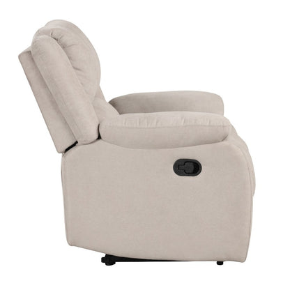 Beige Manual Recliner, Plush Reclining Chair for Living Room Comfort