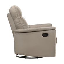 Latte Swivel Glider Recliner, Elegant Leather Recliner Chair