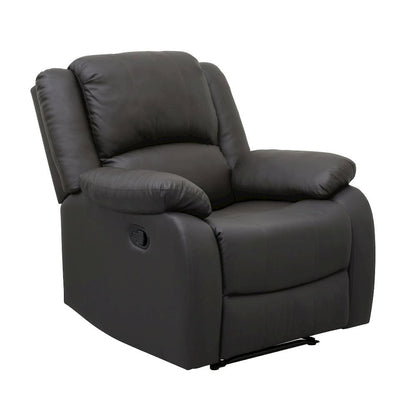 Dark Brown Manual Recliner, Plush Reclining Chair for Living Room Comfort