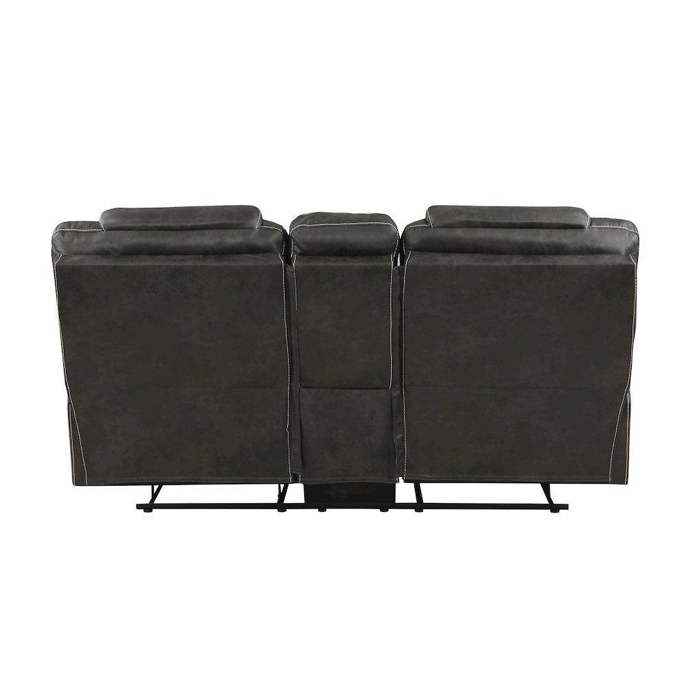 Brown Reclining Loveseat with Manual Recliner Chairs and Double Recliner