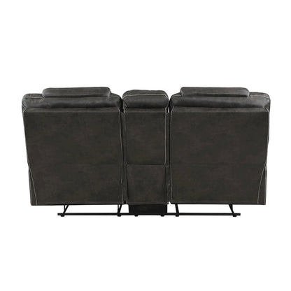 Brown Reclining Loveseat with Manual Recliner Chairs and Double Recliner